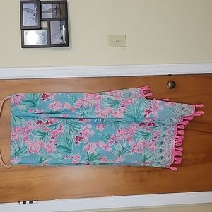 GUC Lilly Pulitzer Murfee scarf w/pink tassel trim
